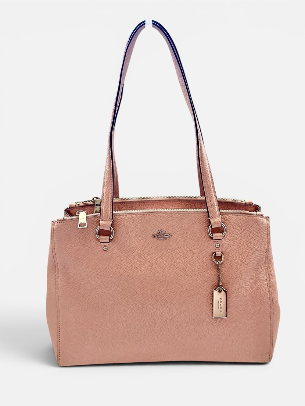 Coach Pink Leather Shoulder Tote with Gold Hardware - Picture 1 of 8